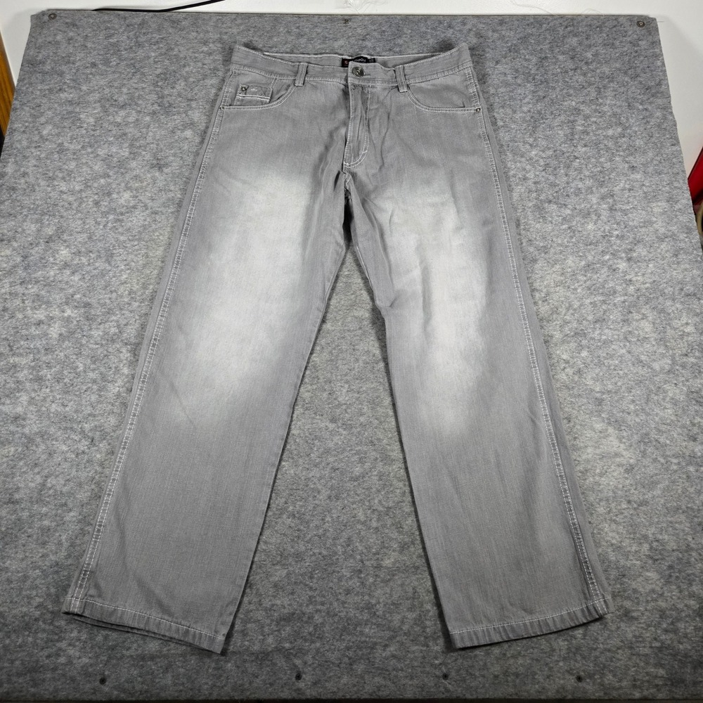 Southpole Mens Gray Relaxed Streetwear Denim Jeans 36x32